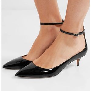 Aquazzura Kisha 45mm Patent Leather 
Ankle-Wrap Pump Black - 9.5 39.5